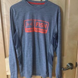Under Armour Gray Shirt with Bold Orange Logo